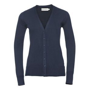 Russell Collection Womens/Ladies Deep V Cardigan / French Navy
